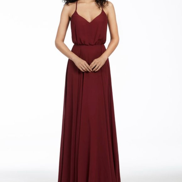 Hayley Paige Occasions bridesmaids dress - Style 5753 Burgundy - Picture 3 of 6